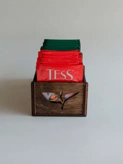 Подставка для чайных пакетиков / 2 секции / 16 х 8 х 5 см