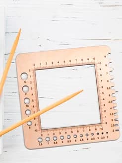 Линейка для измерения спиц и плотности вязки / от 2 до 12 мм спицы