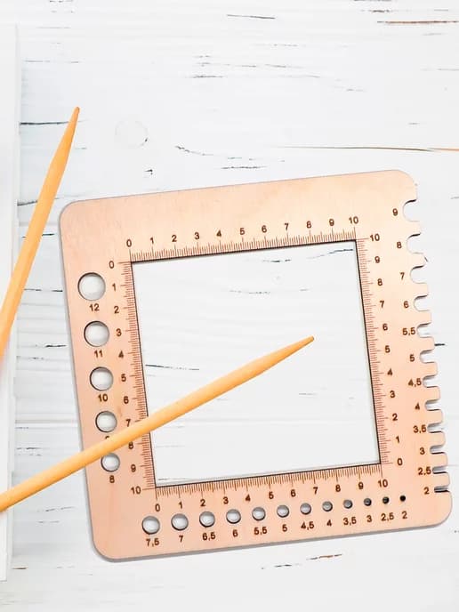 Линейка для измерения спиц и плотности вязки / от 2 до 12 мм спицы