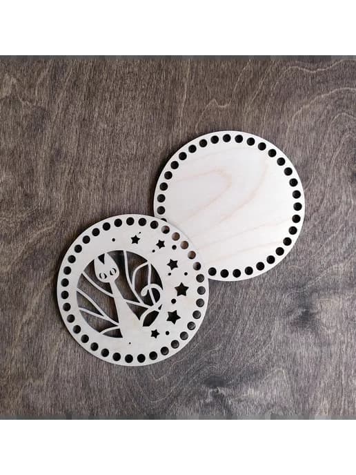 Донышко и крышка для вязания корзин / диаметр 15 см / Кошка