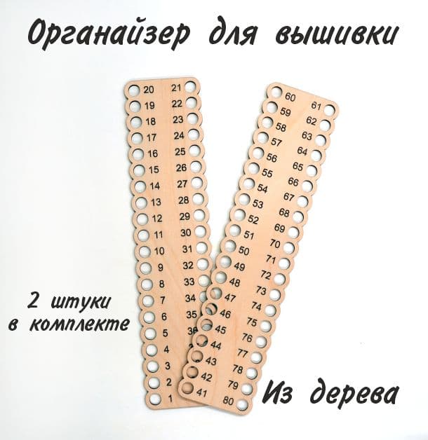 Органайзер для вязания, для мулине, для ниток / 2 штуки / 80 отверстий